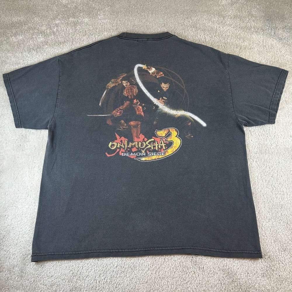 Vintage 2004 Capcom Onimusha‎ 3 Demon Siege T-Shirt Men's XL Faded PS2 Promo Tee